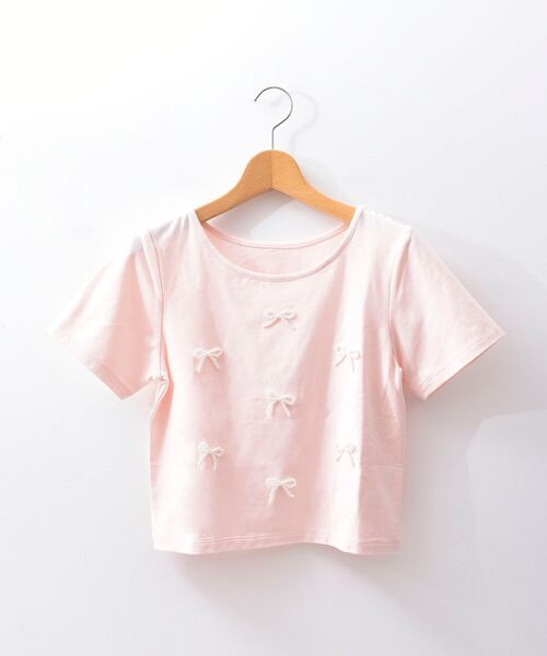 MAJESTIC LEGON（マジェスティックレゴン）の「ハローキティ パールリボンT（Tシャツ/カットソー・レディース・ピンク/オフホワイト・MEDIUM）」の11枚目の写真