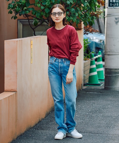 ROOPTOKYO(ループトウキョウ)の「Heavy Weight Cotton L/S T-shirt/5.6オンス ヘビーウェイト リブ付 ロンT クルーネック 無地T(Tシャツ/カットソー・メンズ・ホワイト/ダークブラウン/バーガンディー/ネイビー/杢グレー/ブラック/アーミー・S/M/L/XL)」の22枚目の写真