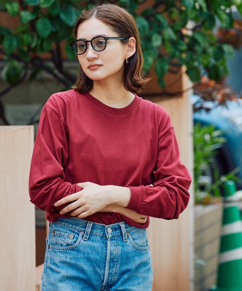 ROOPTOKYO(ループトウキョウ)の「Heavy Weight Cotton L/S T-shirt/5.6オンス ヘビーウェイト リブ付 ロンT クルーネック 無地T(Tシャツ/カットソー・メンズ・ホワイト/ダークブラウン/バーガンディー/ネイビー/杢グレー/ブラック/アーミー・S/M/L/XL)」の20枚目の写真