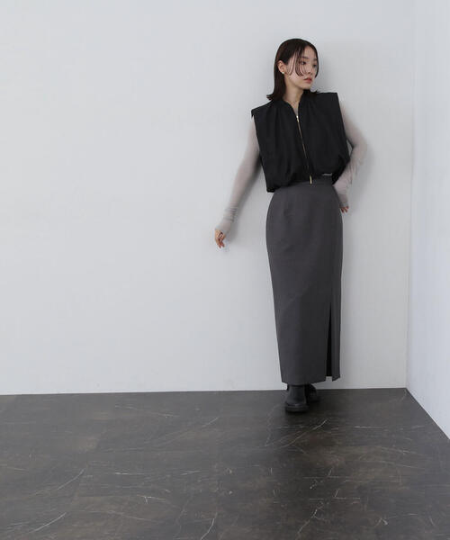 NATURAL BEAUTY BASIC（ナチュラルビューティーベーシック）の「◇ＭＡ－１コンパクトベスト（MA-1・レディース・ブラック/ベージュ・FREE）」の3枚目の写真