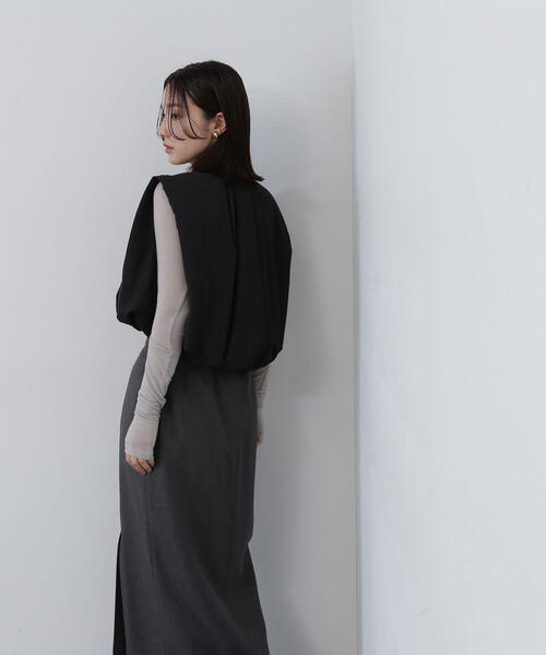 NATURAL BEAUTY BASIC（ナチュラルビューティーベーシック）の「◇ＭＡ－１コンパクトベスト（MA-1・レディース・ブラック/ベージュ・FREE）」の4枚目の写真