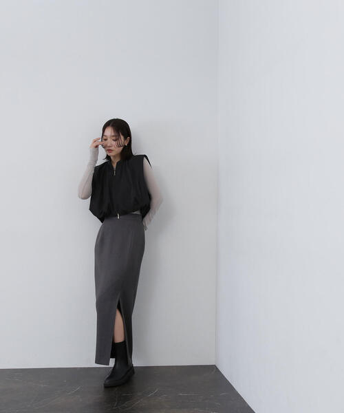 NATURAL BEAUTY BASIC（ナチュラルビューティーベーシック）の「◇ＭＡ－１コンパクトベスト（MA-1・レディース・ブラック/ベージュ・FREE）」の5枚目の写真