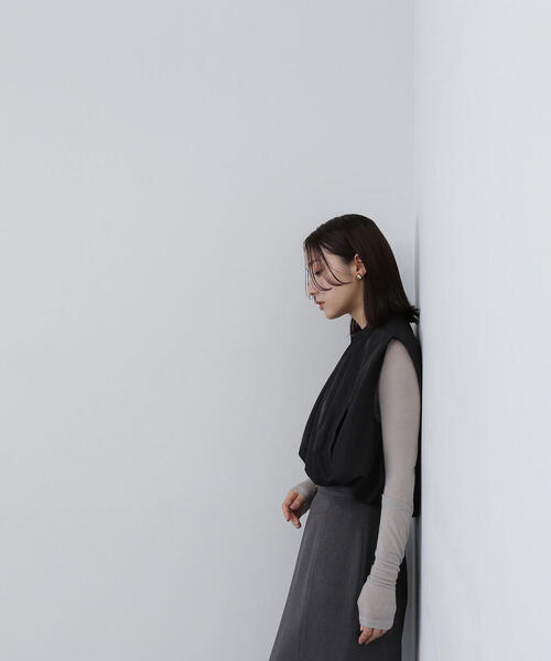 NATURAL BEAUTY BASIC（ナチュラルビューティーベーシック）の「◇ＭＡ－１コンパクトベスト（MA-1・レディース・ブラック/ベージュ・FREE）」の6枚目の写真