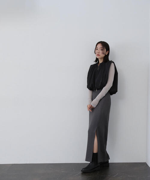 NATURAL BEAUTY BASIC（ナチュラルビューティーベーシック）の「◇ＭＡ－１コンパクトベスト（MA-1・レディース・ブラック/ベージュ・FREE）」の7枚目の写真