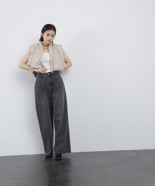 NATURAL BEAUTY BASIC（ナチュラルビューティーベーシック）の「◇ＭＡ－１コンパクトベスト（MA-1・レディース・ブラック/ベージュ・FREE）」の15枚目の写真