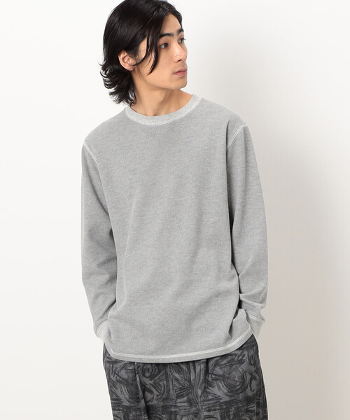 Purple&Yellow（パープルアンドイエロー）の「カラーステッチ長袖Ｔシャツ（Tシャツ/カットソー・メンズ・グレー/ブラック/ホワイト・SMALL/MEDIUM/LARGE）」の3枚目の写真