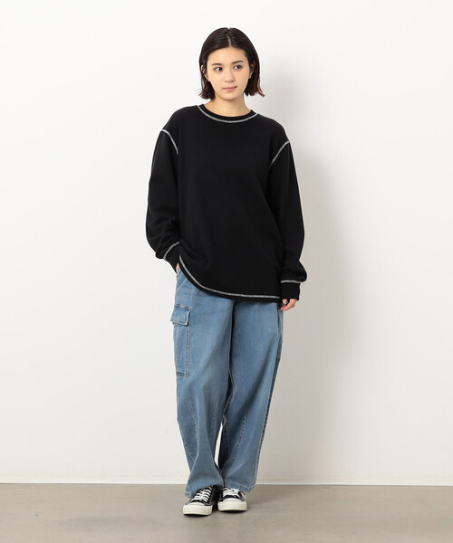 Purple&Yellow（パープルアンドイエロー）の「カラーステッチ長袖Ｔシャツ（Tシャツ/カットソー・メンズ・グレー/ブラック/ホワイト・SMALL/MEDIUM/LARGE）」の16枚目の写真