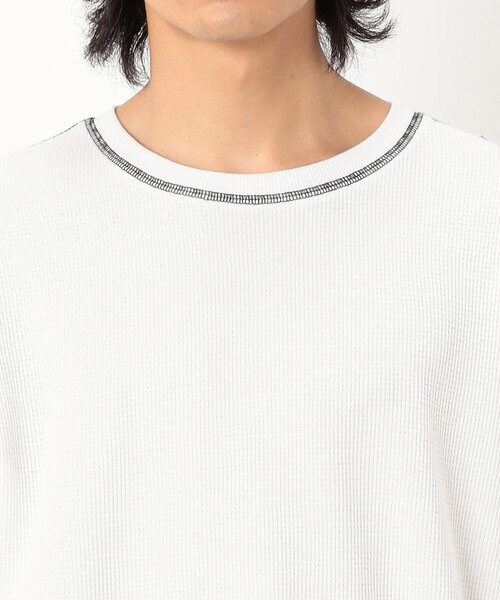 Purple&Yellow（パープルアンドイエロー）の「カラーステッチ長袖Ｔシャツ（Tシャツ/カットソー・メンズ・グレー/ブラック/ホワイト・SMALL/MEDIUM/LARGE）」の9枚目の写真