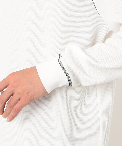 Purple&Yellow（パープルアンドイエロー）の「カラーステッチ長袖Ｔシャツ（Tシャツ/カットソー・メンズ・グレー/ブラック/ホワイト・SMALL/MEDIUM/LARGE）」の8枚目の写真