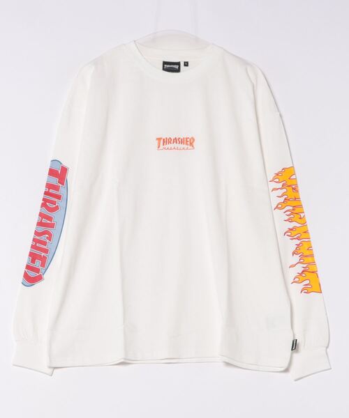 【THRASHER/スラッシャー】ヘビーウェイト バックプリント 袖プリント ロンT（Tシャツ/カットソー）｜THRASHER（スラッシャー） 6,490円