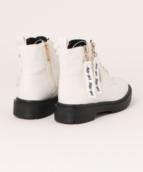 algy(アルジー)の「ALGY ロゴ入り ダブルファスナー 編み上げブーツ(ブーツ・キッズ・ブラック/ホワイト/レッド・20.0cm/21.0cm/22.0cm/23.0cm/24.0cm)」の4枚目の写真
