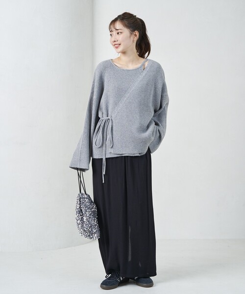 FREAK'S STORE(フリークスストア)の「限定展開 カシュクール マルチウェイ ニット プルオーバー(ニット/セーター・レディース・ブラウン/ベージュ/グレー/ブラック/マスタード・フリ-)」の12枚目の写真