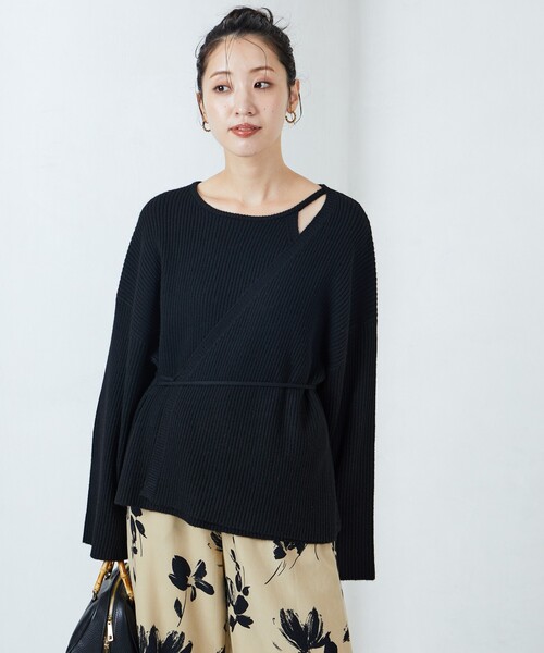 FREAK'S STORE(フリークスストア)の「限定展開 カシュクール マルチウェイ ニット プルオーバー(ニット/セーター・レディース・ブラウン/ベージュ/グレー/ブラック/マスタード・フリ-)」の22枚目の写真