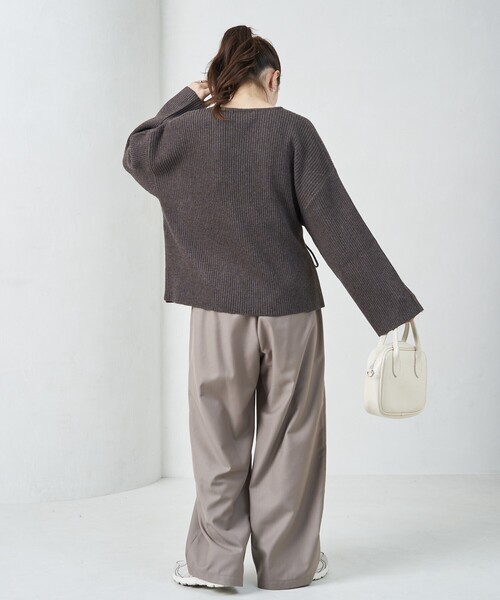 FREAK'S STORE(フリークスストア)の「限定展開 カシュクール マルチウェイ ニット プルオーバー(ニット/セーター・レディース・ブラウン/ベージュ/グレー/ブラック/マスタード・フリ-)」の6枚目の写真