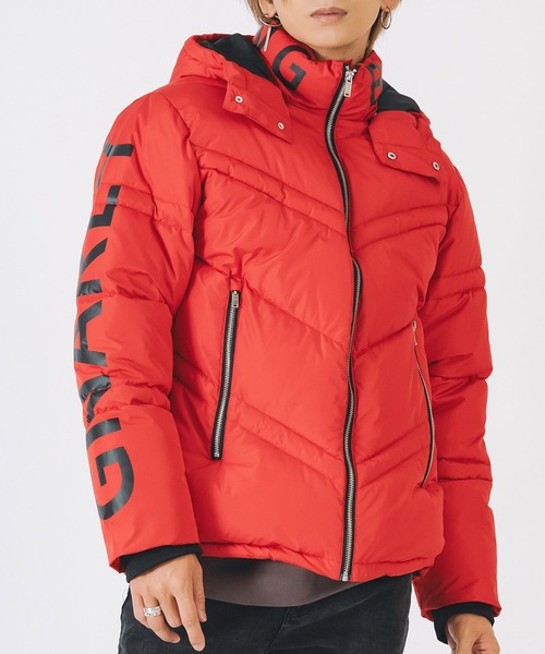 EVOLUTION（エボリューション）の「【FELLEXファイバー綿】袖プリント キルティング / ダウンジャケット（ダウンジャケット/コート・メンズ・レッド/ブラック/オフホワイト・LARGE/MEDIUM/X-LARGE）」の14枚目の写真