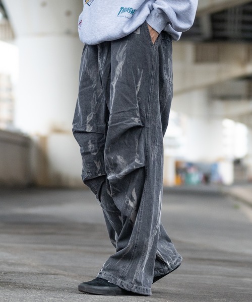 JOHN'S CLOSET（ジョンズクローゼット）の「【13】スプレー/抜染加工 オーバーパンツ（カーゴパンツ・メンズ・ブラック/ダークブラック/ホワイト・MEDIUM/LARGE）」の21枚目の写真
