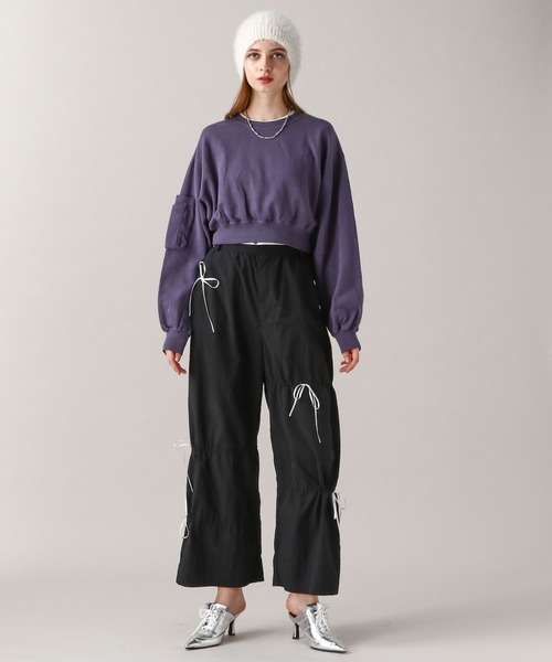 FOREVER 21（フォーエバー トゥエンティーワン）の「【2024FW】リボンワイドパンツ（その他パンツ・レディース・ブラック/ネイビー/グレー・MEDIUM/SMALL）」の7枚目の写真