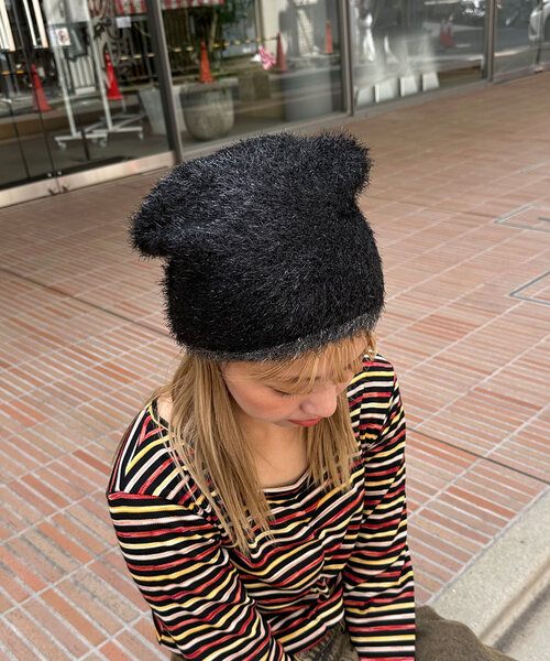 CIAOPANIC（チャオパニック）の「ラメシャギーニットビーニー（ニットキャップ/ビーニー・レディース・ブラック/ベージュ/ブラウン・ONE SIZE）」の12枚目の写真