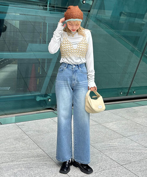 CIAOPANIC（チャオパニック）の「ラメシャギーニットビーニー（ニットキャップ/ビーニー・レディース・ブラック/ベージュ/ブラウン・ONE SIZE）」の7枚目の写真