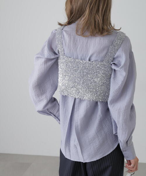 FREE'S MART（フリーズマート）の「シャギーラメニットビスチェ（ニット/セーター・レディース・ホワイト/ブラック/ブルー/グレー・FREE）」の18枚目の写真