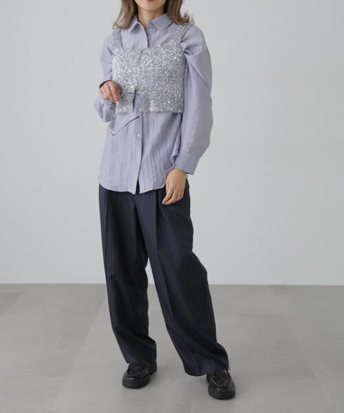 FREE'S MART（フリーズマート）の「シャギーラメニットビスチェ（ニット/セーター・レディース・ホワイト/ブラック/ブルー/グレー・FREE）」の16枚目の写真