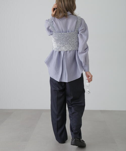 FREE'S MART（フリーズマート）の「シャギーラメニットビスチェ（ニット/セーター・レディース・ホワイト/ブラック/ブルー/グレー・FREE）」の14枚目の写真