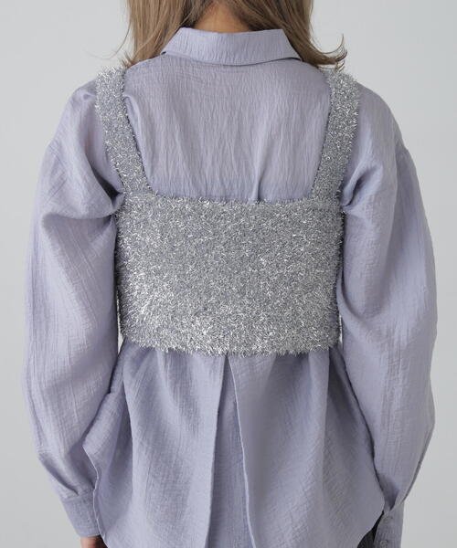 FREE'S MART（フリーズマート）の「シャギーラメニットビスチェ（ニット/セーター・レディース・ホワイト/ブラック/ブルー/グレー・FREE）」の11枚目の写真