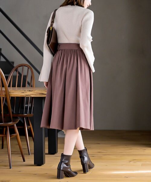 rps（アールピーエス）の「共リボンラッフルフリルスウェードスカート