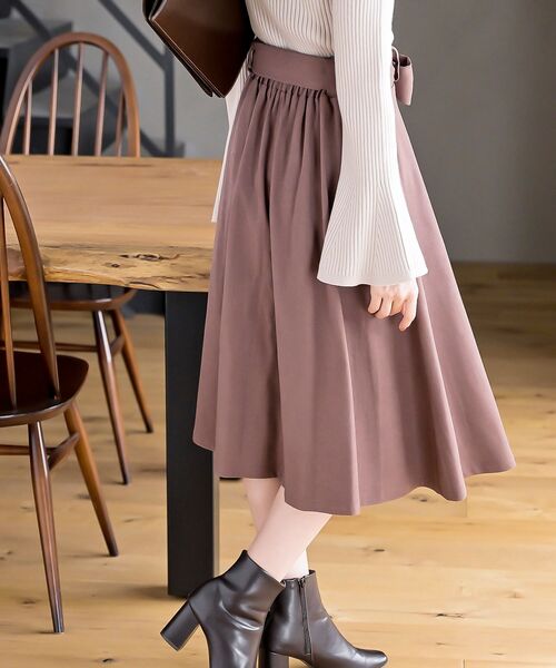 rps（アールピーエス）の「共リボンラッフルフリルスウェードスカート