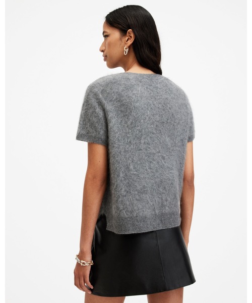 REBEL BRUSHED CASHMERE KNITTED T-SHIRT | REBEL ブラッシュ カシミヤ ニット Tシャツ（ニット/セーター）｜ALLSAINTS（オールセインツ）