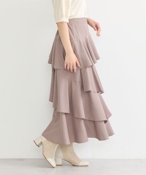 earth music&ecology（アースミュージックアンドエコロジー）の「ランダムティアードスカート（スカート・レディース・その他14/ブラック/モカ・FREE）」の8枚目の写真