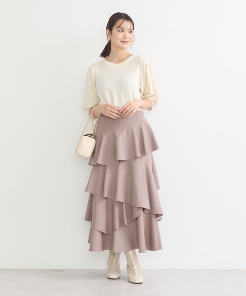 earth music&ecology（アースミュージックアンドエコロジー）の「ランダムティアードスカート（スカート・レディース・その他14/ブラック/モカ・FREE）」の10枚目の写真