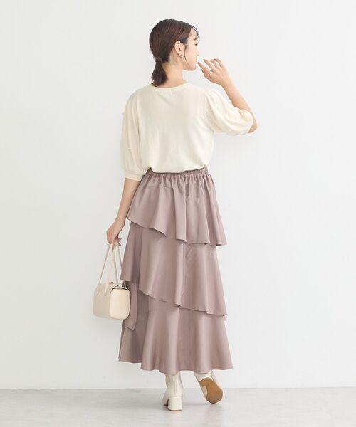 earth music&ecology（アースミュージックアンドエコロジー）の「ランダムティアードスカート（スカート・レディース・その他14/ブラック/モカ・FREE）」の12枚目の写真