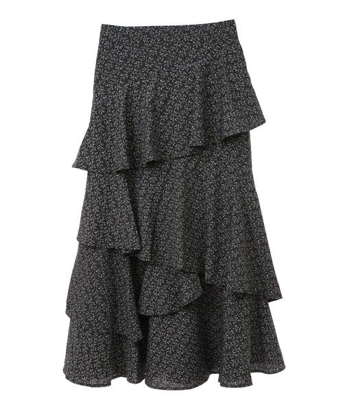 earth music&ecology（アースミュージックアンドエコロジー）の「ランダムティアードスカート（スカート・レディース・その他14/ブラック/モカ・FREE）」の4枚目の写真