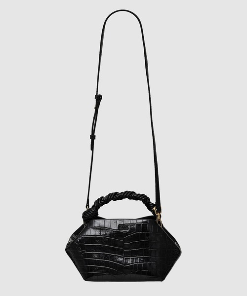 GANNI(ガニー)の「Ganni Bou Bag Small Patent Croco(ハンドバッグ・レディース・ブラック・ONE SIZE)」の1枚目の写真