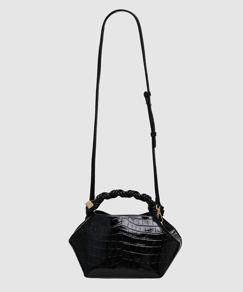 GANNI(ガニー)の「Ganni Bou Bag Small Patent Croco(ハンドバッグ・レディース・ブラック・ONE SIZE)」の2枚目の写真