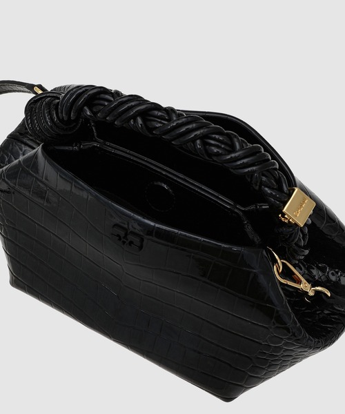 GANNI(ガニー)の「Ganni Bou Bag Small Patent Croco(ハンドバッグ・レディース・ブラック・ONE SIZE)」の7枚目の写真