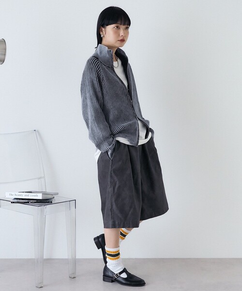 STONE  ネイビー ジップアップ カーディガン STONE ネイビー ジップアップ カーディガン STONE ネイビー