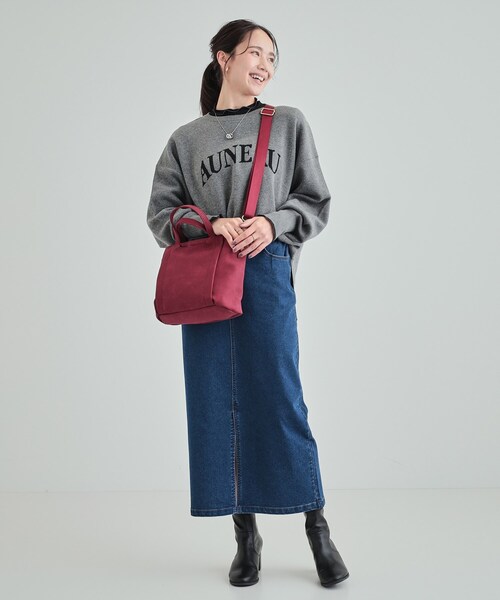 SHOO・LA・RUE（シューラルー）の「◆【2WAY】フロントポケットあおりトートバッグ（トートバッグ・レディース・グレー/ナチュラル/ボルドー・00）」の20枚目の写真