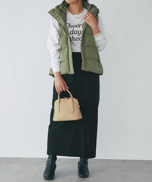 un dix cors（アンディコール）の「《インナーにぴったり》cheerfulロゴロンTee（Tシャツ/カットソー・レディース・ブラウン/ホワイト/チャコールグレー・FREE）」の15枚目の写真