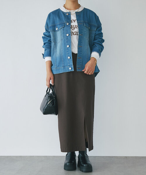 un dix cors（アンディコール）の「《インナーにぴったり》cheerfulロゴロンTee（Tシャツ/カットソー・レディース・ブラウン/ホワイト/チャコールグレー・FREE）」の17枚目の写真