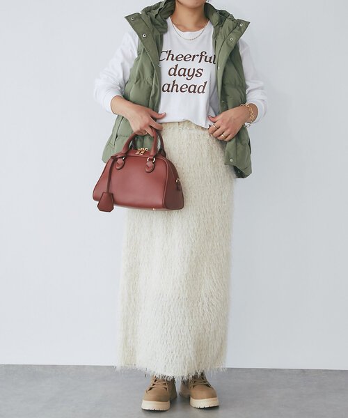 un dix cors（アンディコール）の「《インナーにぴったり》cheerfulロゴロンTee（Tシャツ/カットソー・レディース・ブラウン/ホワイト/チャコールグレー・FREE）」の20枚目の写真