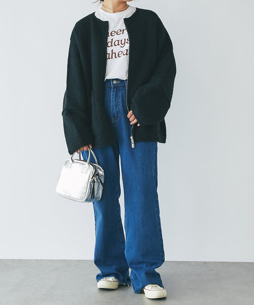 un dix cors（アンディコール）の「《インナーにぴったり》cheerfulロゴロンTee（Tシャツ/カットソー・レディース・ブラウン/ホワイト/チャコールグレー・FREE）」の22枚目の写真