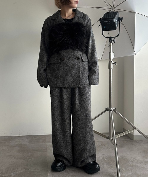 Floirds Market 取り外し可能ファー付きデニムビスチェ Floirds Market 取り外し可能ファー付きデニムビスチェ セール