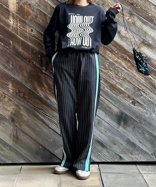 mi via loca（ミヴィアロカ）の「Vintageライク ストライプ ラインパンツ（その他パンツ・レディース・ブラック/グレー/ブラック系その他/ブラック系・FREE）」の17枚目の写真