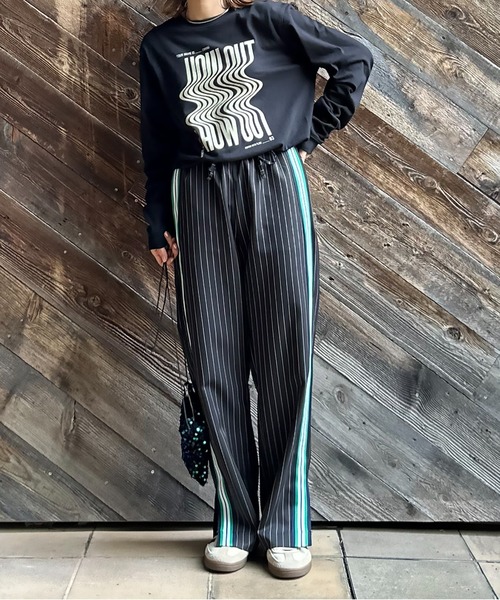 mi via loca（ミヴィアロカ）の「Vintageライク ストライプ ラインパンツ（その他パンツ・レディース・ブラック/グレー/ブラック系その他/ブラック系・FREE）」の16枚目の写真