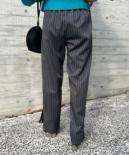 Vintageライク ストライプ ラインパンツ（その他パンツ）｜mi