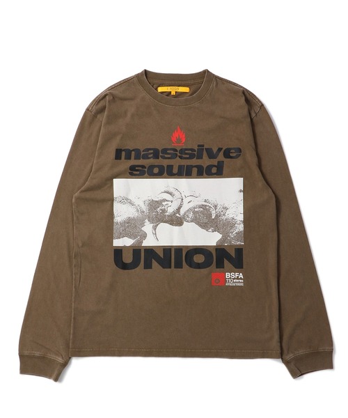 UNION（UNION TOKYO）（ユニオン）の「UNION TOKYO MASSIVE SOUND LS TEE ユニオントーキョー（Tシャツ/カットソー・メンズ・ブラック系その他/ブラウン系その他・LARGE/MEDIUM/SMALL/X-LARGE/XX-LARGE）」の2枚目の写真