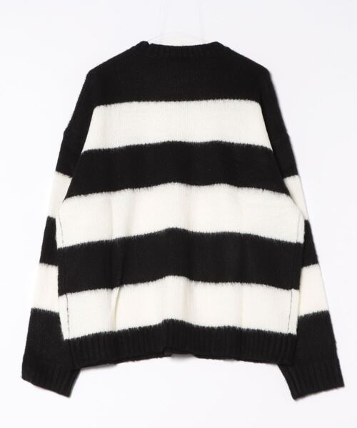 SPINNS（スピンズ）の「グランジ＆ストリート/ チクチクしないモヘアボーダーニット（ニット/セーター・メンズ・ホワイト×ブラック/ネイビー系/ブラウン系その他/ブラック×レッド/グレー系その他/ピンク系その他・ONESIZE）」の7枚目の写真