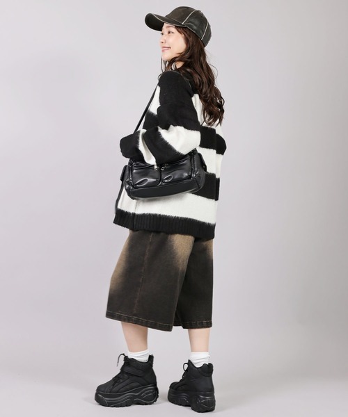 SPINNS（スピンズ）の「グランジ＆ストリート/ チクチクしないモヘアボーダーニット（ニット/セーター・メンズ・ホワイト×ブラック/ネイビー系/ブラウン系その他/ブラック×レッド/グレー系その他/ピンク系その他・ONESIZE）」の14枚目の写真